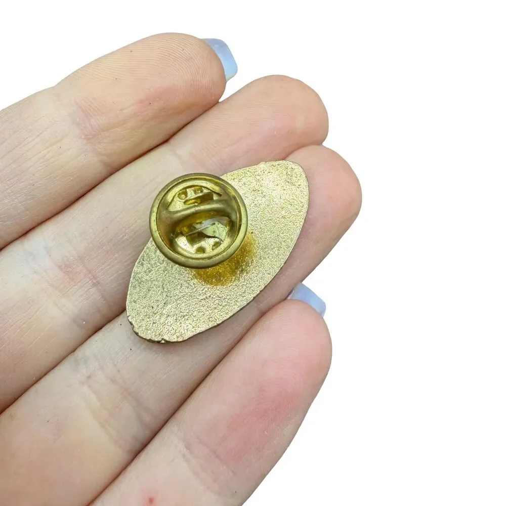 Vintage Jewelry Gold tone Football Brooch Pin
